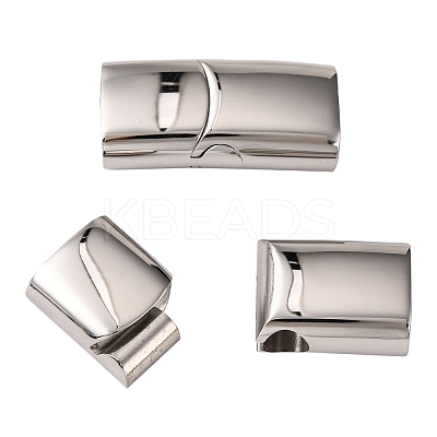 Tarnish Resistant 316 Surgical Stainless Steel Magnetic Clasps with Glue-in Ends STAS-G241-14C-P-1
