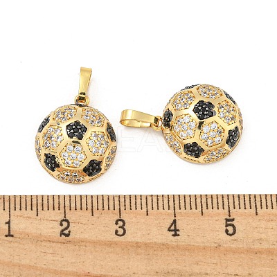 Rack Plating Brass Micro Pave Cubic Zirconia Pendants KK-P277-05G-1