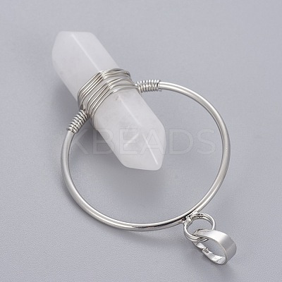 Natural Quartz Crystal Double Terminated Pointed Pendants G-G771-A07-1
