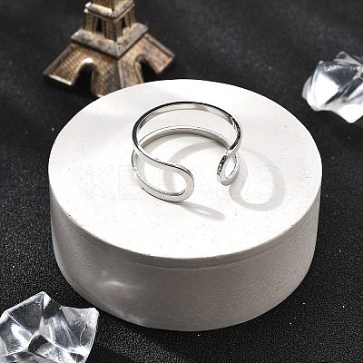 304 Stainless Steel Hollow Cuff Rings for Women RJEW-S395-01P-1