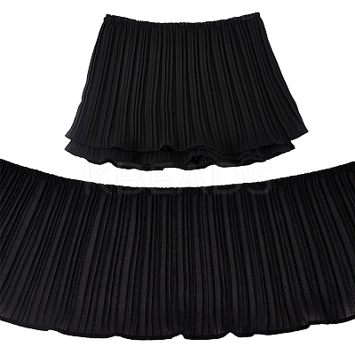 4 Yards Polyester Pleated Elastic Lace Ribbon OCOR-FG0001-79A-1