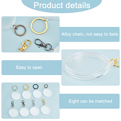 2 Sets 2 Style Commemorative Coin Acrylic Pendant Keychain Sets KEYC-FG0001-08-1