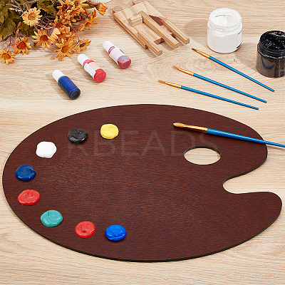 1Pc Wooden Oil Painting Palette AJEW-BC0009-33-1