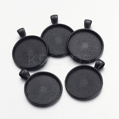 Electrophoresis Alloy Flat Round Pendant Cabochon Settings LS-X-PALLOY-Q304-16-NR-1