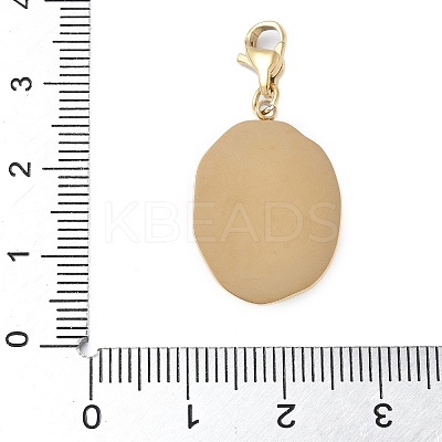 304 Stainless Steel Rhinestone Oval Pendant Decoration STAS-S165-38G-1