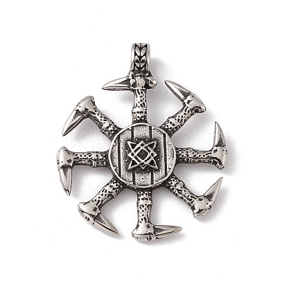 304 Stainless Steel Runa Eslavo Kolovrat Symbol Pendants STAS-G267-02AS-1
