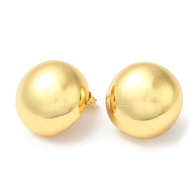 Rack Plating Brass Half Round Stud Earrings EJEW-Q766-07G-1