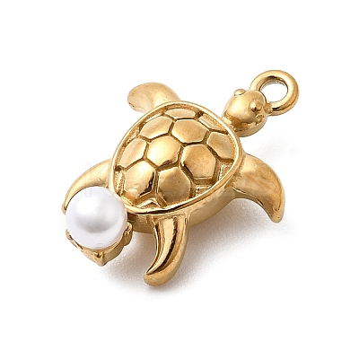 304 Stainless Steel & ABS Plastic Pearl Pendants STAS-G369-04G-01-1