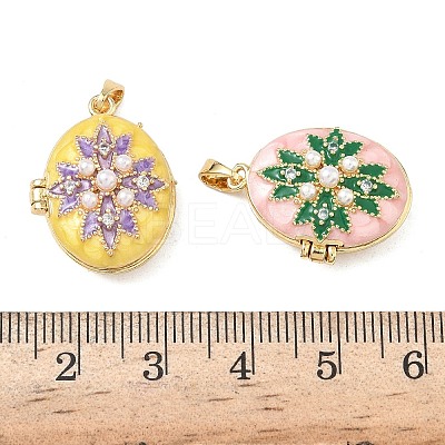 Brass Enamel Locket Pendants KK-F923-02A-G-1