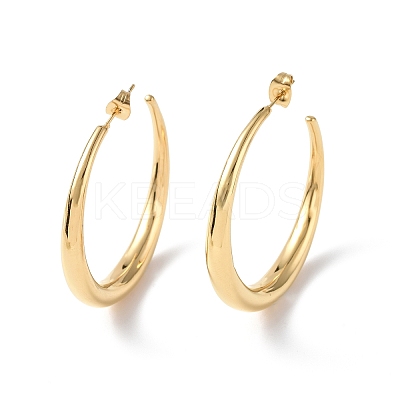Ion Plating(IP) 304 Stainless Steel Ring Stud Earrings LS-EJEW-G335-04G-1
