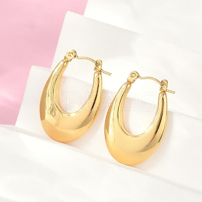 304 Stainless Steel Rhinestone Hoop Earrings for Women EJEW-U046-08A-G-1