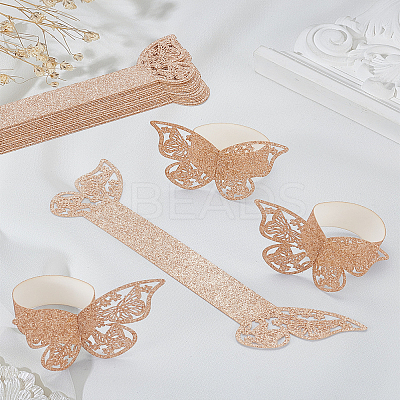 20Pcs Butterfly Paper Napkin Rings AJEW-LP0002-52-1