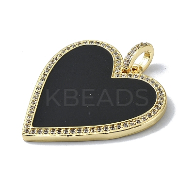 Rack Plating Real 18K Gold Plated Brass Micro Pave Cubic Zirconia Pendants KK-B084-03G-04-1