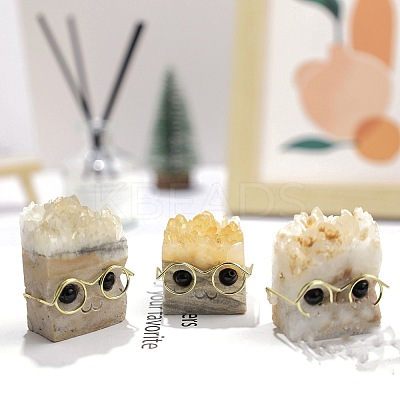 Natural Druzy Quartz Crystal Hedgehog Figurines PW-WG26886-01-1