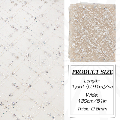 Sequin Polyester Lace Fabric DIY-WH0622-147A-1