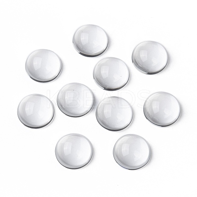 Transparent Half Round Glass Cabochons X-GGLA-R027-25mm-1