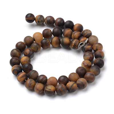 Natural Tiger Eye Round Bead Strands G-T055-10mm-04-1