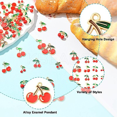 40Pcs 8 Styles Alloy Enamel Pendants ENAM-CJ0006-93-1