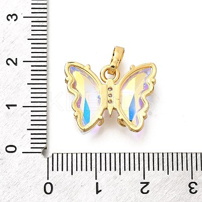 Brass Micro Pave Cubic Zirconia Pendants ZIRC-P079-B02-15-G-1