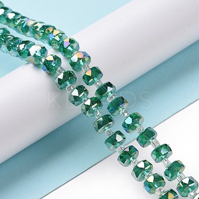 Electroplate Transparent Glass Beads Strands X-EGLA-H101-03D-1