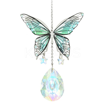 Teardrop Star Glass Crystal Suncatcher HJEW-JM04950-1