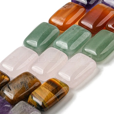 Natural Amethyst & Rose Quartz & Red Agate & Green Aventurine & Tiger Eye Beads Strands G-T121-24-1