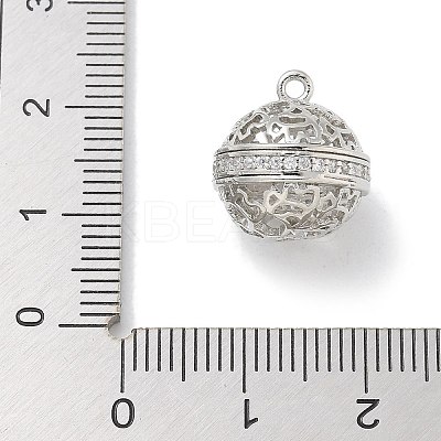 Rack Plating Brass Micro Pave Clear Cubic Zirconia Pendants KK-L224-005P-1