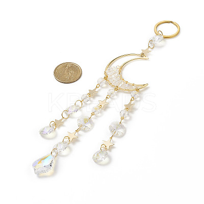 AB Color Teardrop Glass Suncatchers HJEW-JM00846-1