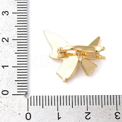Brass Micro Pave Clear Cubic Zirconia with Natural Shell Fold Over Clasps KK-G505-10G-1