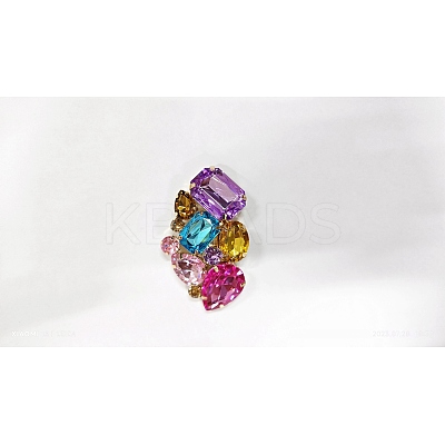 Left and Right Detachable Glass Rhinestone Shoe Decoration AJEW-WH0235-79-1