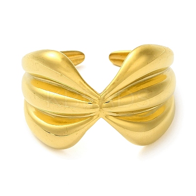 304 Stainless Steel Open Cuff Rings for Women LS-RJEW-Z043-02A-1