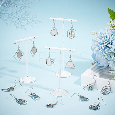 DIY Blank Dome Stainless Steel Dangle Earrings Making Kits DIY-AN0001-09P-1