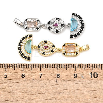 Brass Micro Pave Cubic Zirconia Pendants KK-K412-03-1