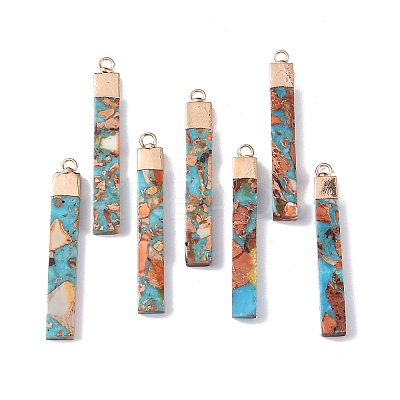 Dyed Synthetic Imperial Jasper Pendants G-P529-09A-G-1