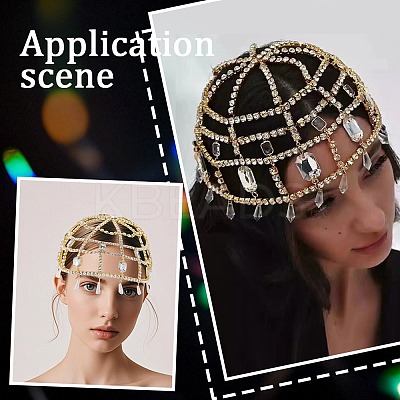 Alloy Rhinestone Headbands for Women AJEW-WH20020-241G-1
