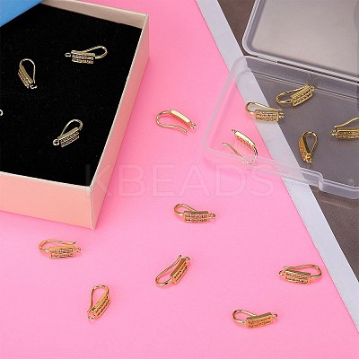 10 Pairs Brass Micro Pave Clear Cubic Zirconia Earring Hooks ZIRC-SZ0005-11-1