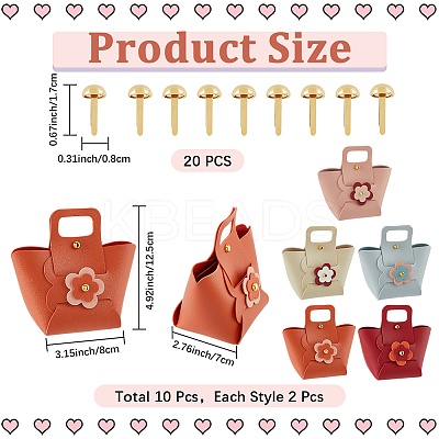 10 Sets 5 Colors PU Leather Handbag Kits PURS-CL0001-03-1