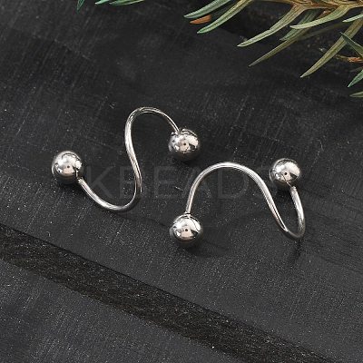 304 Stainless Steel Spiral Cartilage Earrings AJEW-A062-04P-01-1