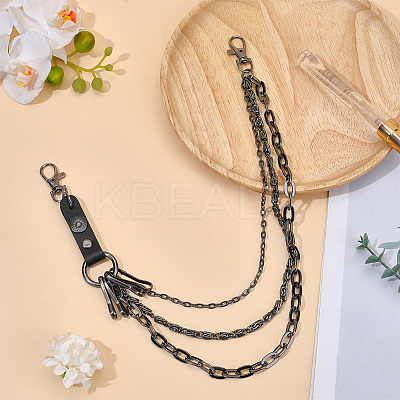 1Pc Alloy 3 Layer Chain Belts for Pants AJEW-GF0011-93C-1