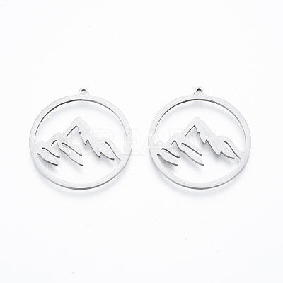 Non-Tarnish 304 Stainless Steel Pendants STAS-N090-LA911-1-1