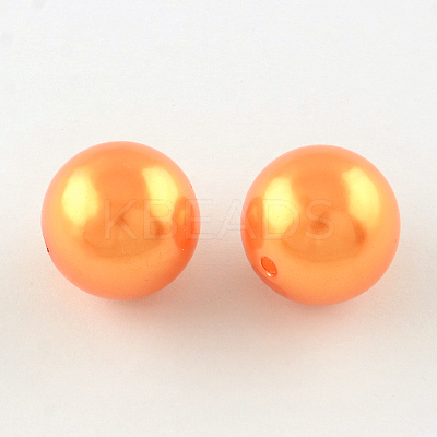 Round ABS Plastic Imitation Pearl Beads OACR-R053-04-1