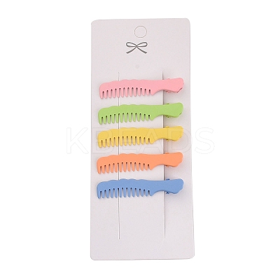 Comb Shape Spray Painted Iron Alligator Hair Clips for Girls PHAR-A011-18-1