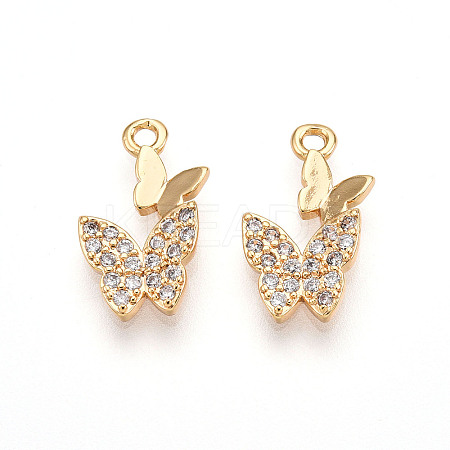 Brass Micro Pave Cubic Zirconia Pendants ZIRC-T016-25-1