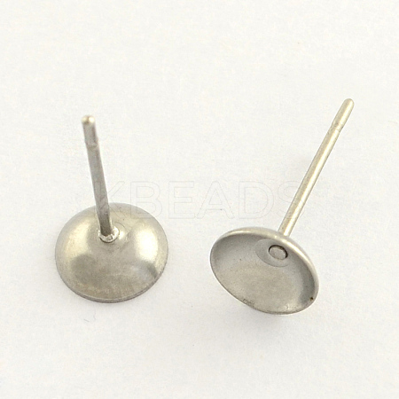 Non-Tarnish 304 Stainless Steel Post Stud Earring Findings X-STAS-R063-48-1