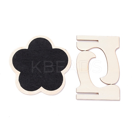 Flower Wooden Mini Chalkboard Signs AJEW-M035-09-1