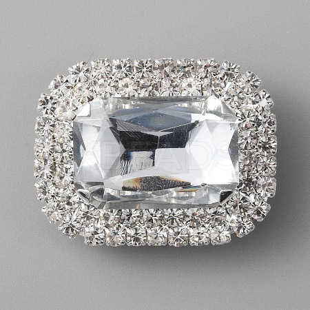 Glass Rhinestone Rectangle Shoe Decorations FIND-WH0002-12A-1