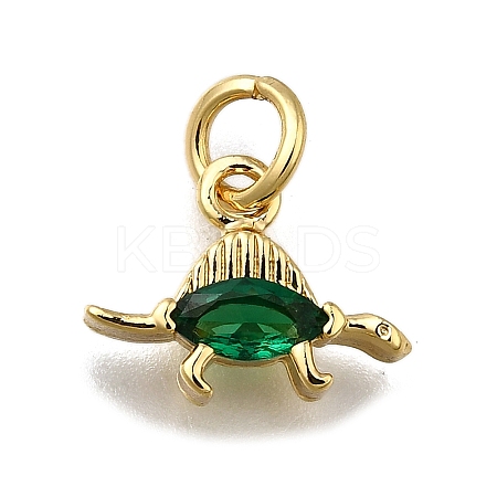 Brass Micro Pave Cubic Zirconia Pendants ZIRC-I070-044G-1