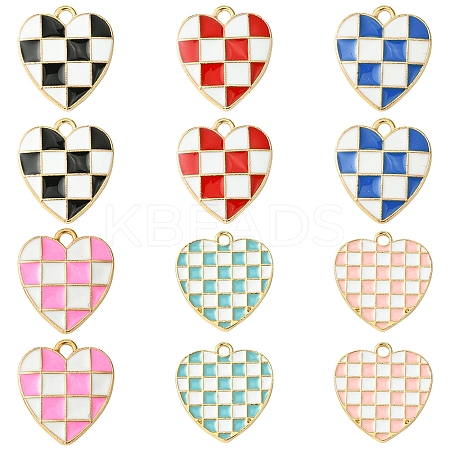 24Pcs 6 Styles Alloy Enamel Pendants ENAM-FS0002-37-1