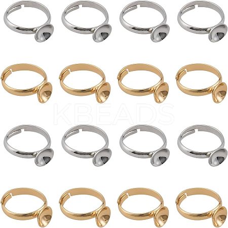 20Pcs 2 Colors Adjustable Brass Rings Findings DIY-CA0005-56-1