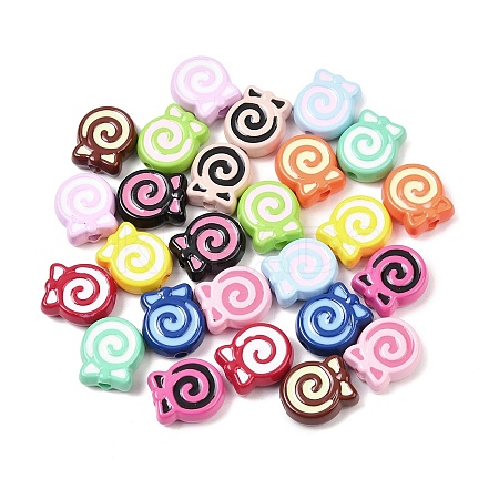 Opaque Acrylic Beads OACR-H057-06-1